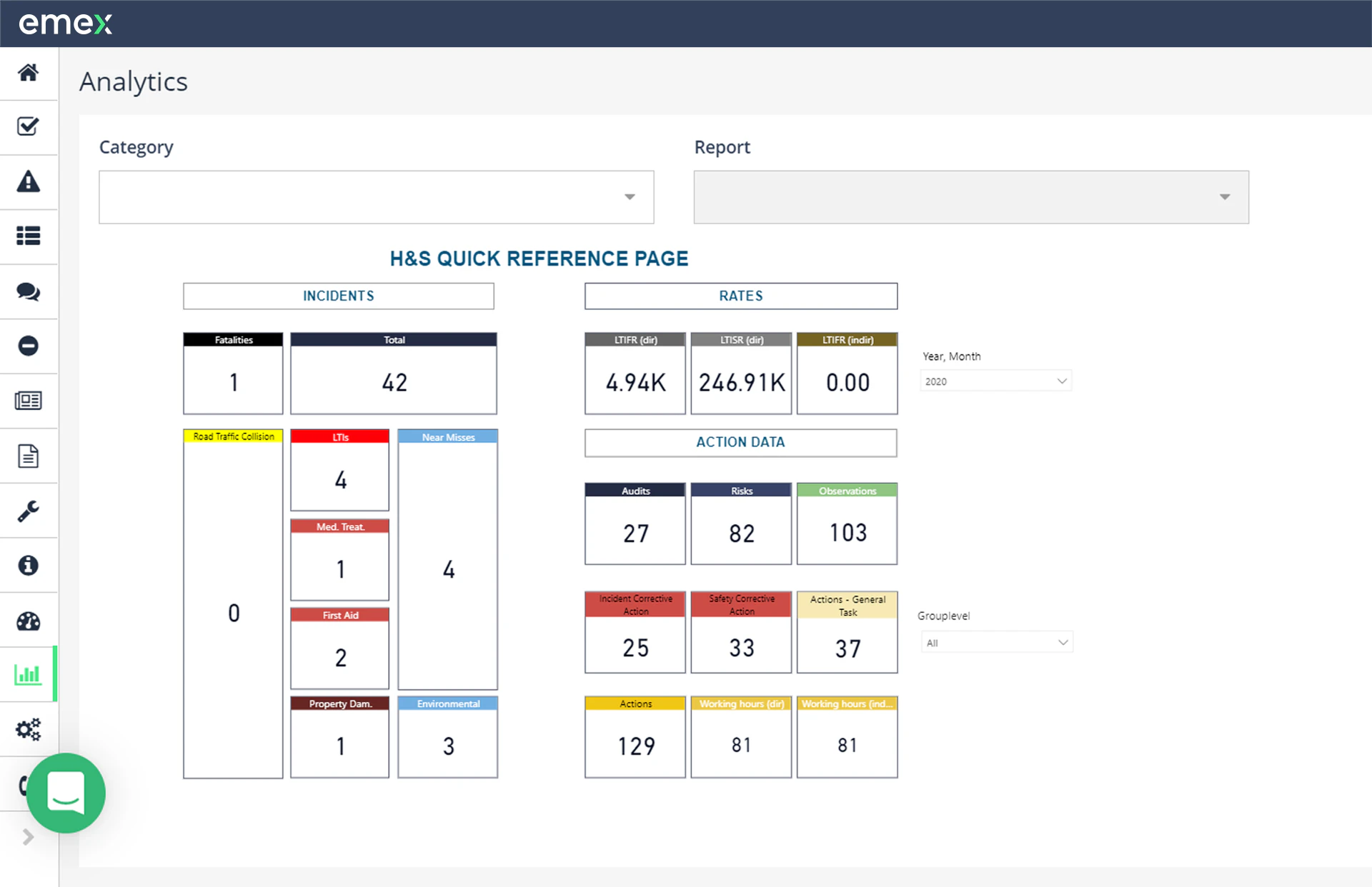 screenshot of Emex EHS & ESG Software
